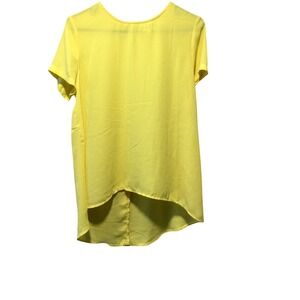 Meraki Women's‎ Yellow Short Sleeve Hi-Lo Blouse Top Size L